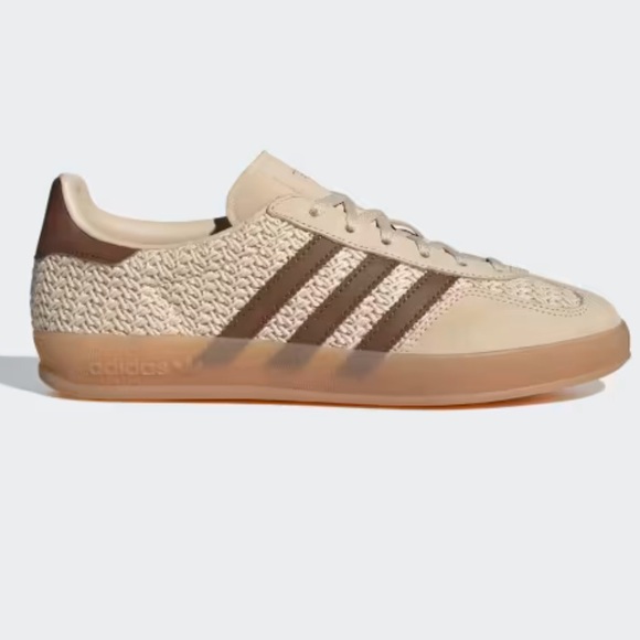 adidas Originals Shoes - Adidas Gazelle Indoor Crochet Sneakers in Sand Strata/Premium Brown Size 7 New!